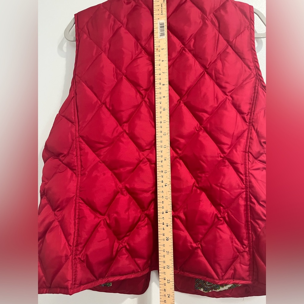 Talbots Vintage Red Down‎ Quilted Puffer Vest Sz. L - Picture 7 of 9